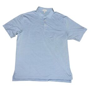 Peter Millar blue striped golf polo short sleeve XXL